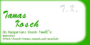 tamas kosch business card